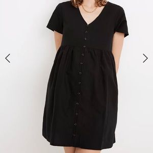 Madewell Petite Linen-Blend Alexandra Button-Front Mini Dress